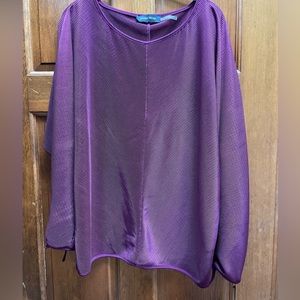 Ivanka Trump purple dress top with tie sleeves